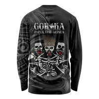 Skeleton Tribe Simbu Province Long Sleeve Shirt Papua New Guinea Indigenous Pattern LT9 - Polynesian Pride
