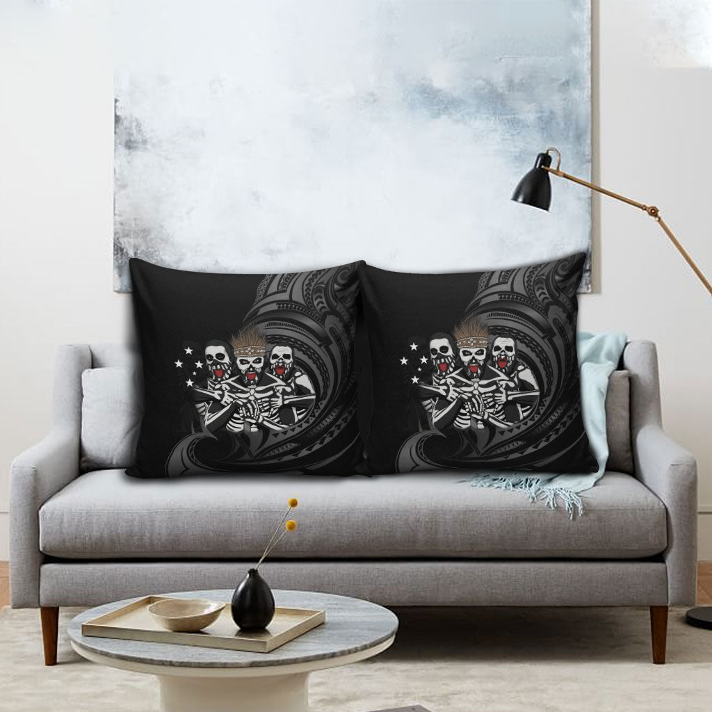 Skeleton Tribe Simbu Province Pillow Cover Papua New Guinea Indigenous Pattern LT9 - Polynesian Pride
