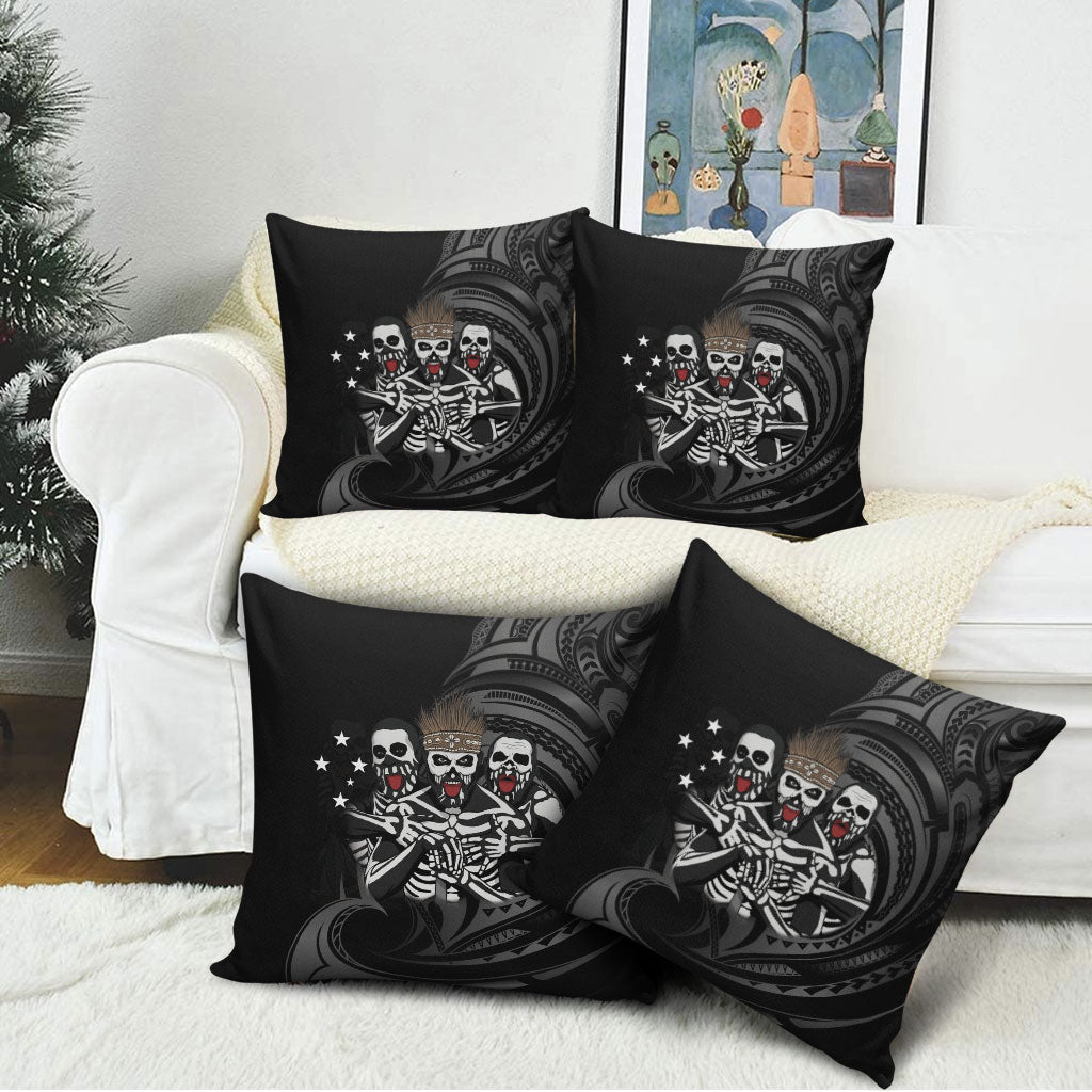 Skeleton Tribe Simbu Province Pillow Cover Papua New Guinea Indigenous Pattern LT9 - Polynesian Pride