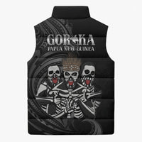 Skeleton Tribe Simbu Province Sleeveless Puffer Jacket Papua New Guinea Indigenous Pattern LT9 - Polynesian Pride