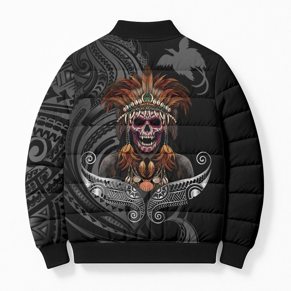 Mokomoko Tribe Eastern Highlands Province Bomber Puffer Jacket Papua New Guinea Indigenous Pattern LT9 - Polynesian Pride
