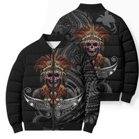Mokomoko Tribe Eastern Highlands Province Bomber Puffer Jacket Papua New Guinea Indigenous Pattern LT9 - Polynesian Pride