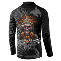 Mokomoko Tribe Eastern Highlands Province Button Sweatshirt Papua New Guinea Indigenous Pattern LT9 - Polynesian Pride