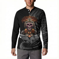 Mokomoko Tribe Eastern Highlands Province Button Sweatshirt Papua New Guinea Indigenous Pattern LT9 - Polynesian Pride