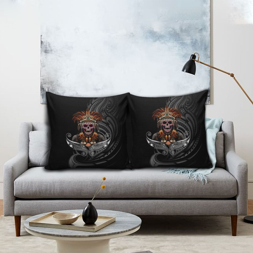 Mokomoko Tribe Eastern Highlands Province Pillow Cover Papua New Guinea Indigenous Pattern LT9 - Polynesian Pride