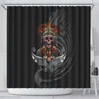 Mokomoko Tribe Eastern Highlands Province Shower Curtain Papua New Guinea Indigenous Pattern LT9 - Polynesian Pride