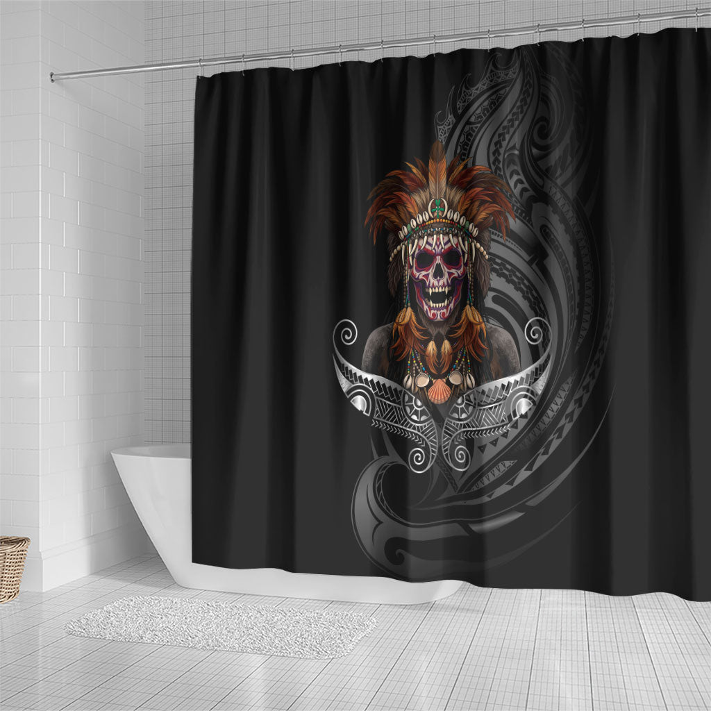 Mokomoko Tribe Eastern Highlands Province Shower Curtain Papua New Guinea Indigenous Pattern LT9 - Polynesian Pride