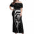 New Zealand Aotearoa Rugby Off Shoulder Maxi Dress Black Fern Maori Tribal Sporty Style LT9 Women Black - Polynesian Pride