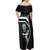 New Zealand Aotearoa Rugby Off Shoulder Maxi Dress Black Fern Maori Tribal Sporty Style LT9 - Polynesian Pride