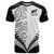 New Zealand Rugby T Shirt Proud Aoteroa Stylised Maori Koru LT9 Black - Polynesian Pride