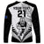 Custom New Zealand Rugby Long Sleeve Shirt Proud Aoteroa Stylised Maori Koru LT9 - Polynesian Pride