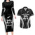 New Zealand Aotearoa Rugby Couples Matching Long Sleeve Bodycon Dress and Hawaiian Shirt Haka Dance Mixed Silver Fern Sporty Style LT9 Black - Polynesian Pride