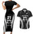 Custom New Zealand Aotearoa Rugby Couples Matching Short Sleeve Bodycon Dress and Hawaiian Shirt Haka Dance Mixed Silver Fern Sporty Style LT9 Black - Polynesian Pride