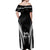 Custom New Zealand Aotearoa Rugby Off Shoulder Maxi Dress Haka Dance Mixed Silver Fern Sporty Style LT9 - Polynesian Pride