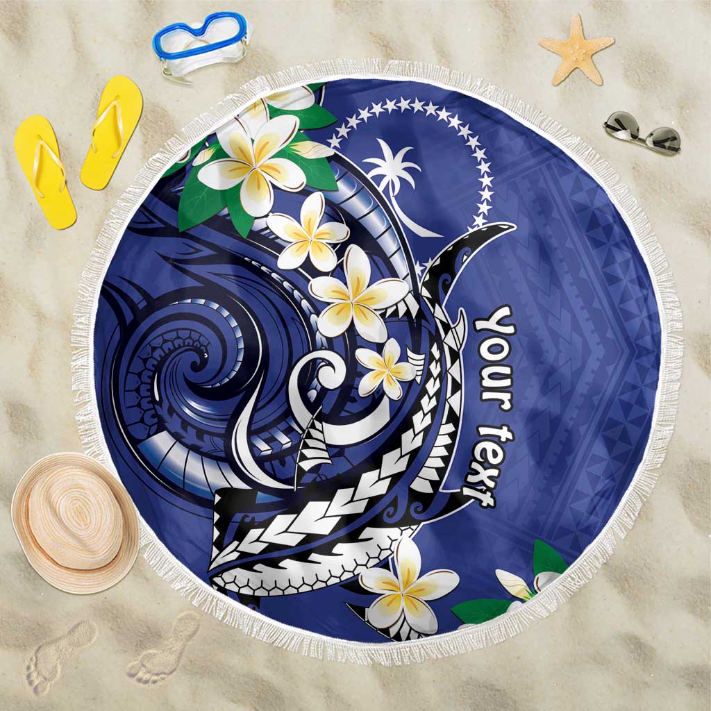FSM Chuuk State Polynesian Shark Tattoo Personalised Beach Blanket LT9 One Size 150cm Blue - Polynesian Pride