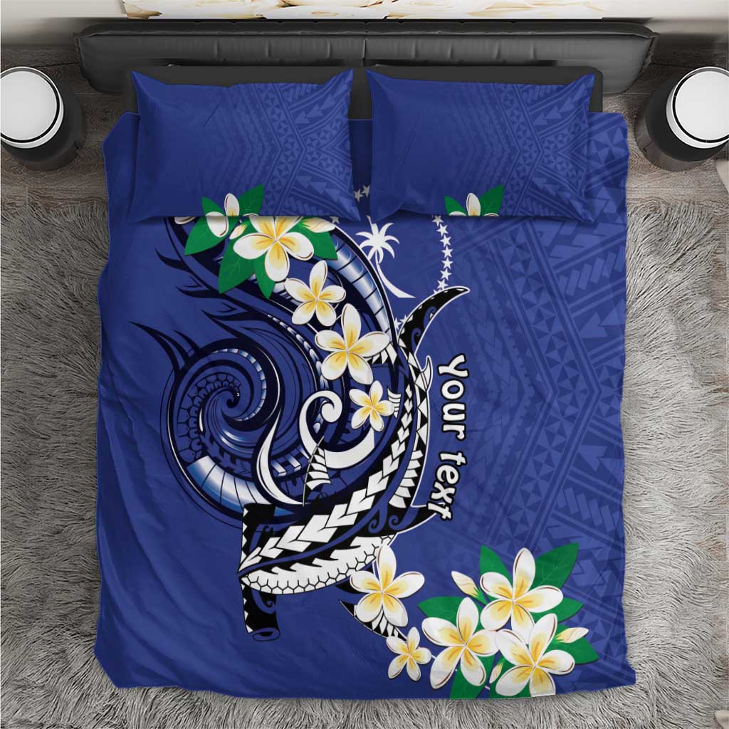 FSM Chuuk State Polynesian Shark Tattoo Personalised Bedding Set LT9 Blue - Polynesian Pride