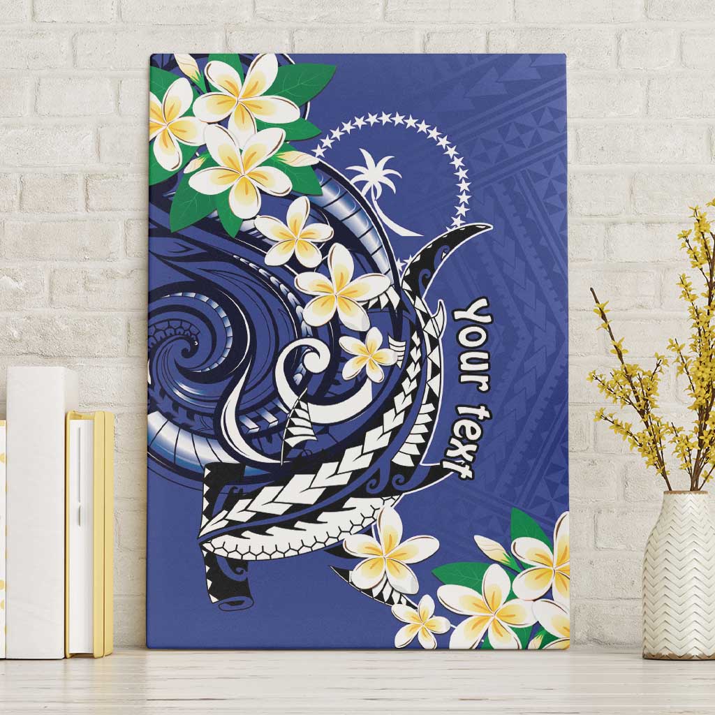 FSM Chuuk State Polynesian Shark Tattoo Personalised Canvas Wall Art LT9 Without Frame Blue - Polynesian Pride