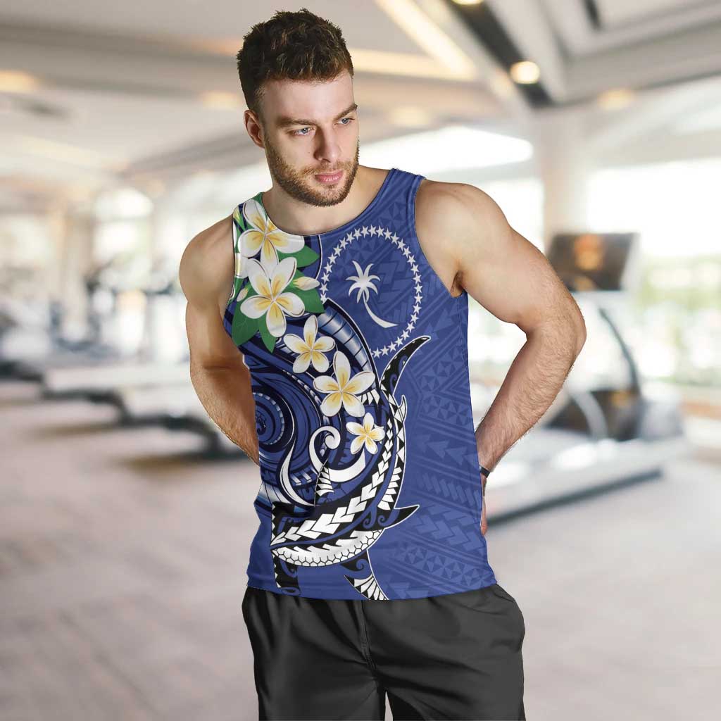 FSM Chuuk State Polynesian Shark Tattoo Personalised Men Tank Top LT9 Blue - Polynesian Pride