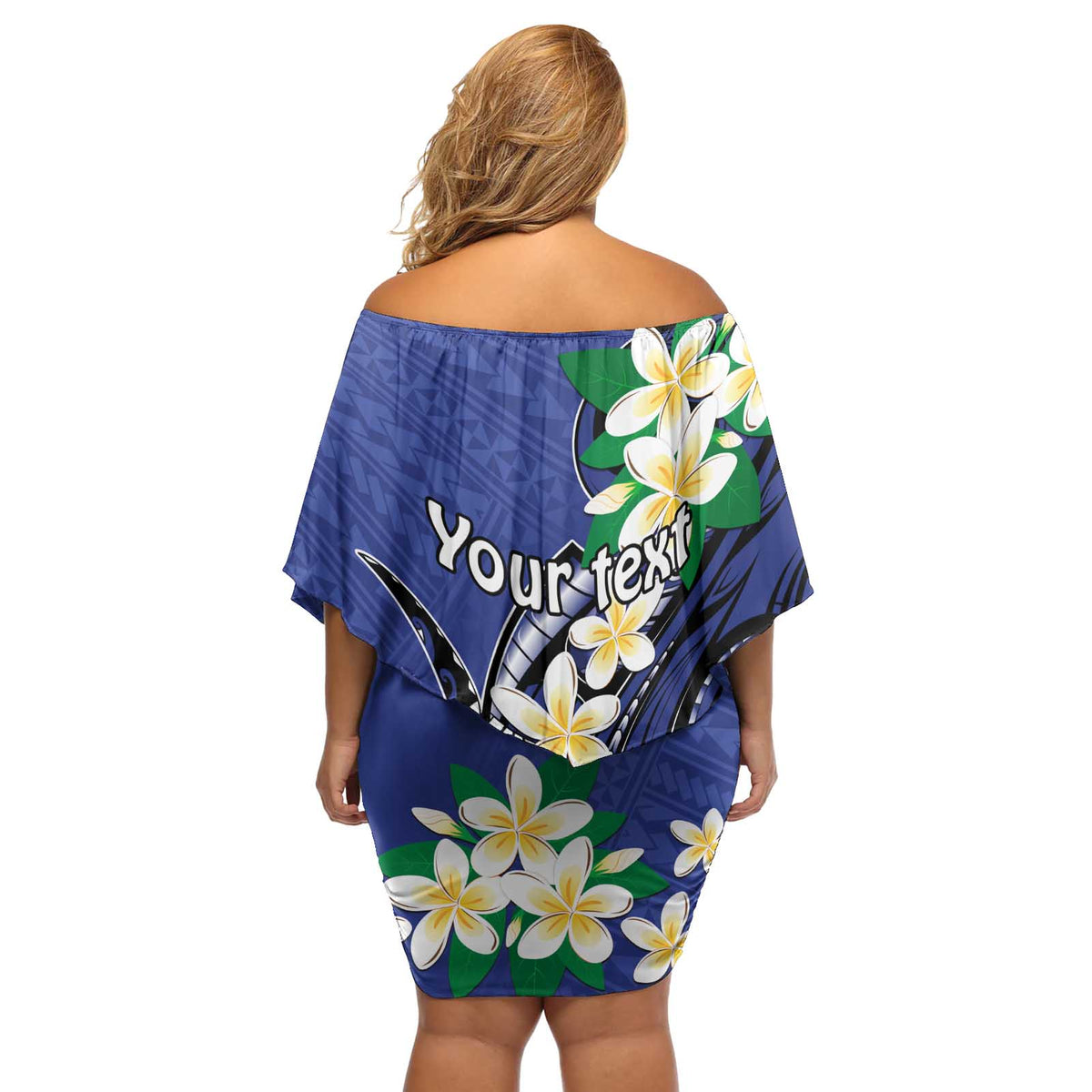 FSM Chuuk State Polynesian Shark Tattoo Personalised Off Shoulder Short Dress LT9 - Polynesian Pride