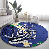 FSM Chuuk State Polynesian Shark Tattoo Personalised Round Carpet LT9 - Polynesian Pride