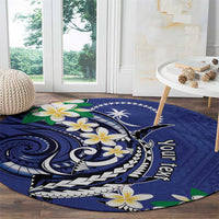 FSM Chuuk State Polynesian Shark Tattoo Personalised Round Carpet LT9 - Polynesian Pride