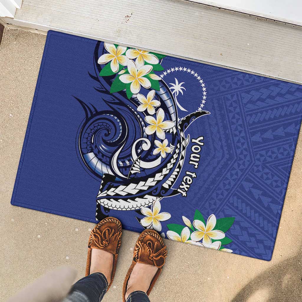 FSM Chuuk State Polynesian Shark Tattoo Personalised Rubber Doormat LT9 - Polynesian Pride