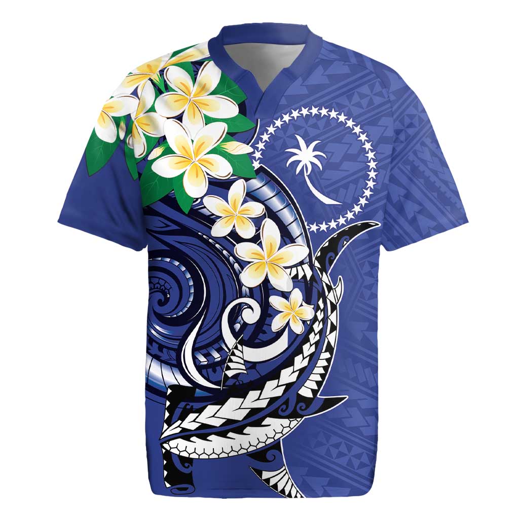 FSM Chuuk State Polynesian Shark Tattoo Personalised Rugby Jersey LT9 Blue - Polynesian Pride