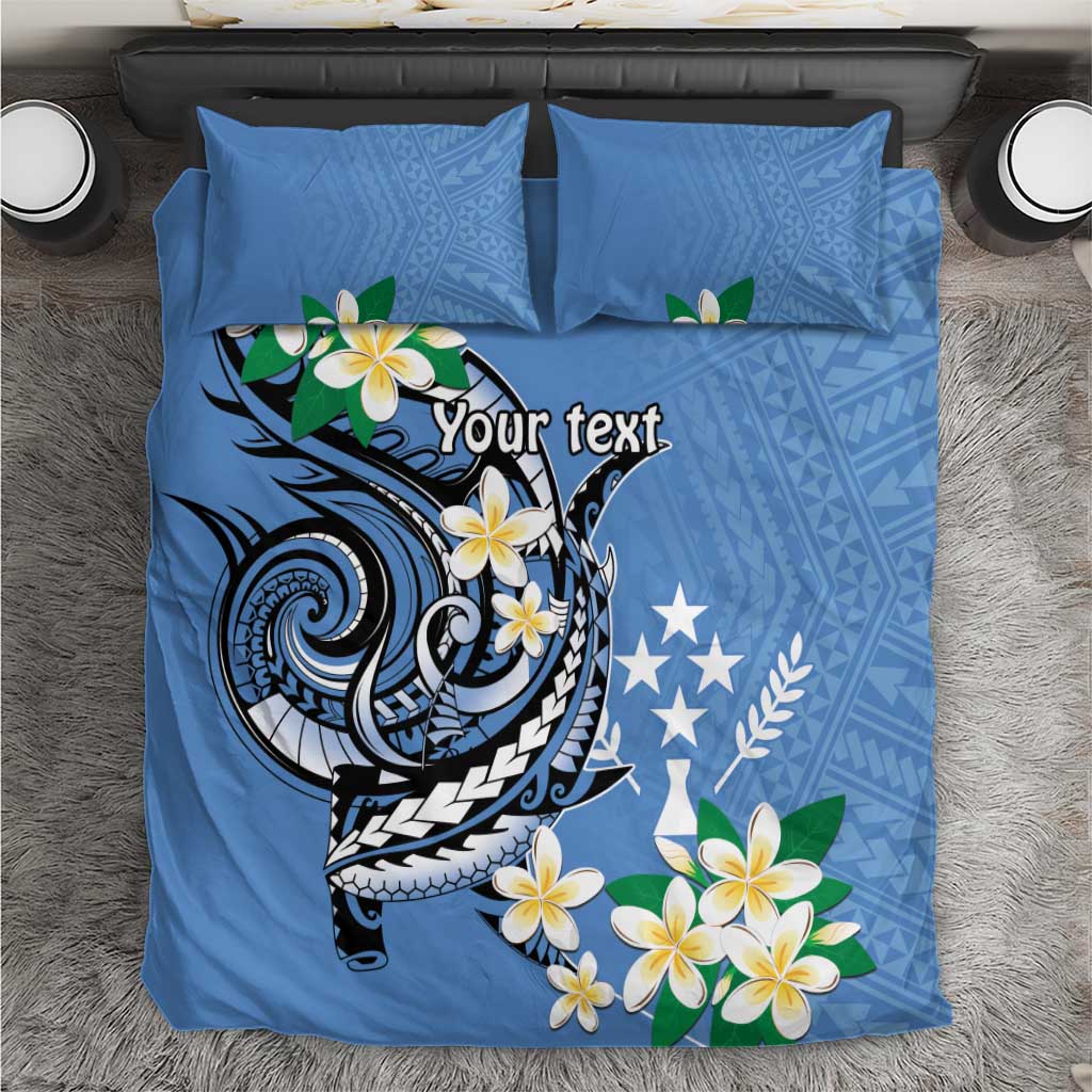 FSM Kosrae Polynesian Shark Tattoo Personalised Bedding Set LT9 Blue - Polynesian Pride