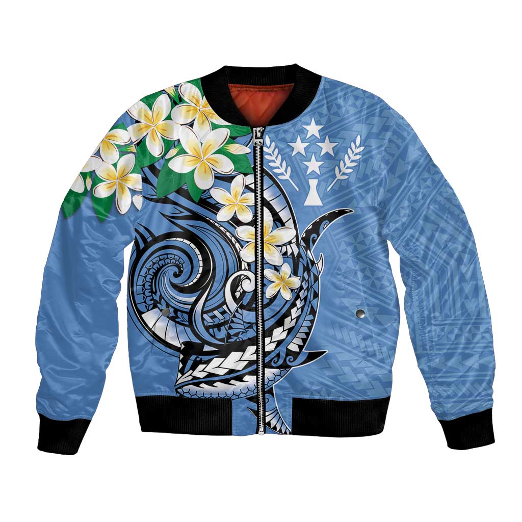 FSM Kosrae Polynesian Shark Tattoo Personalised Bomber Jacket LT9 Unisex Blue - Polynesian Pride