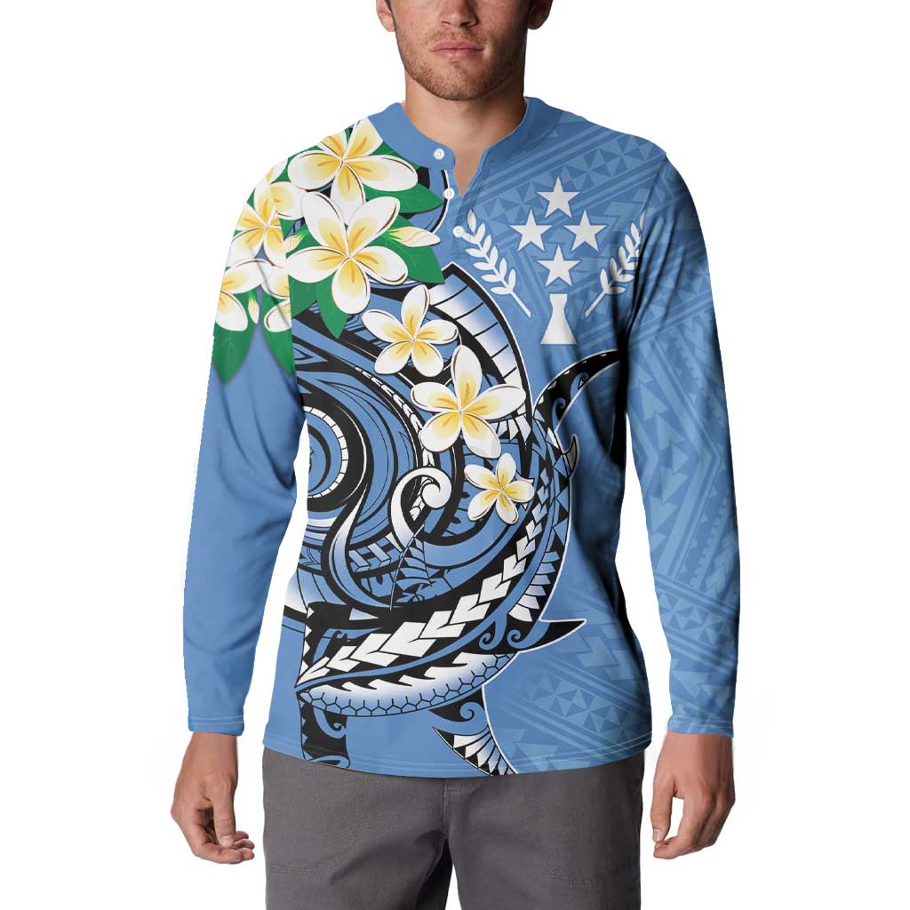 FSM Kosrae Polynesian Shark Tattoo Personalised Button Sweatshirt LT9 - Polynesian Pride