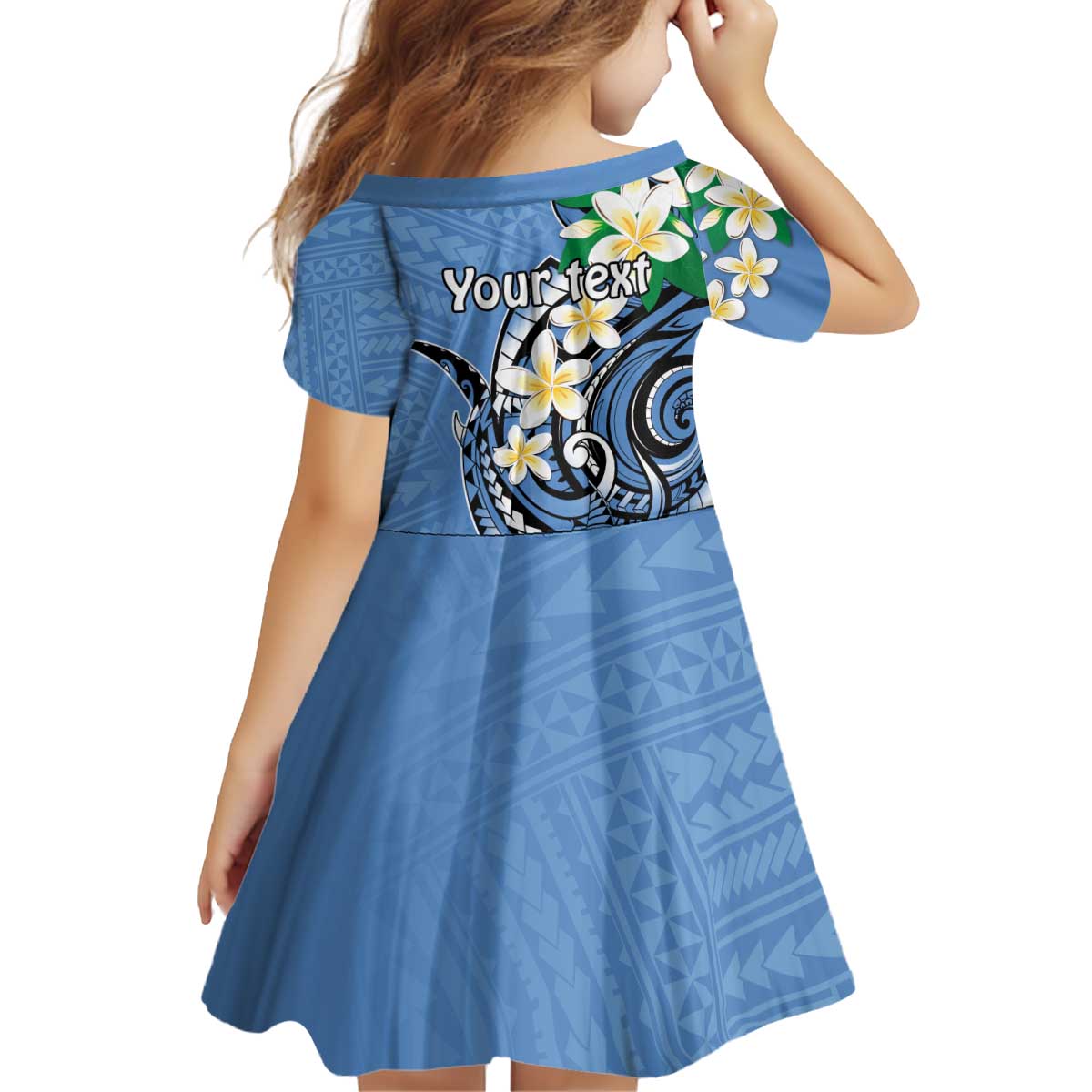 FSM Kosrae Polynesian Shark Tattoo Personalised Kid Short Sleeve Dress LT9 - Polynesian Pride
