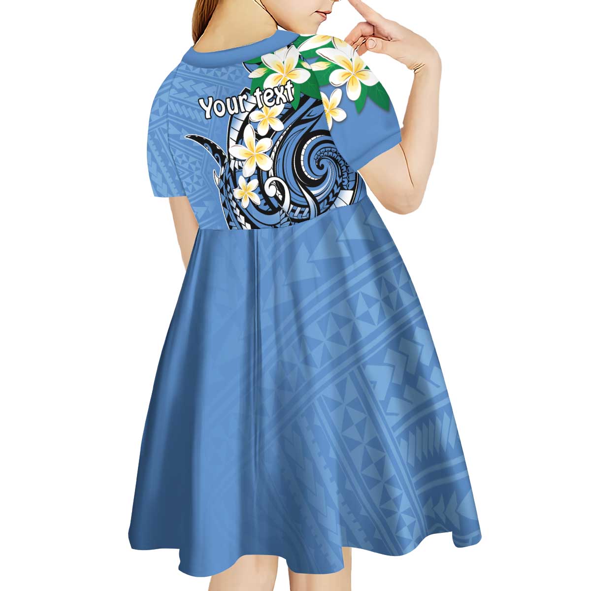 FSM Kosrae Polynesian Shark Tattoo Personalised Kid Short Sleeve Dress LT9 - Polynesian Pride