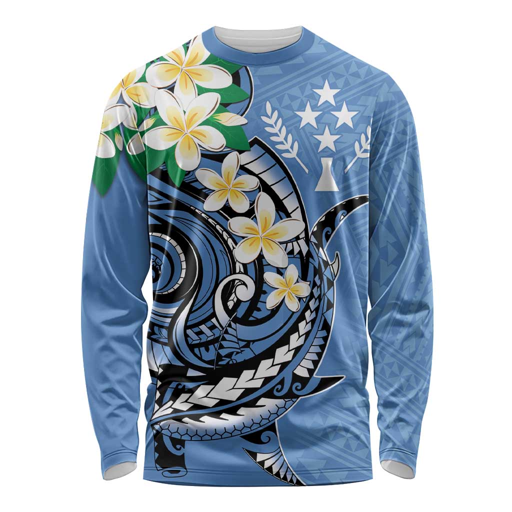 FSM Kosrae Polynesian Shark Tattoo Personalised Long Sleeve Shirt LT9 Unisex Blue - Polynesian Pride