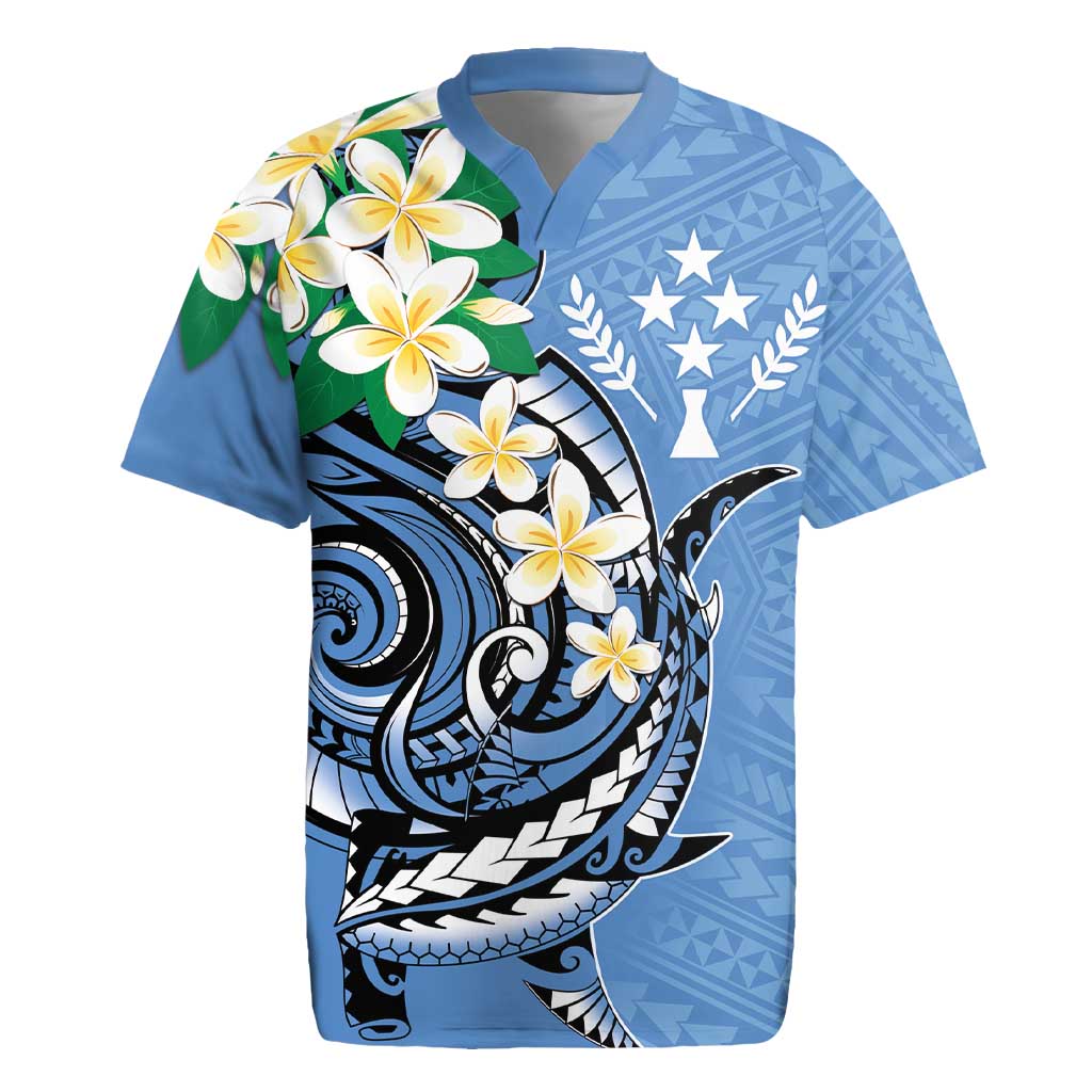 FSM Kosrae Polynesian Shark Tattoo Personalised Rugby Jersey LT9 Blue - Polynesian Pride