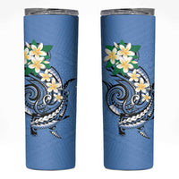 FSM Kosrae Polynesian Shark Tattoo Personalised Skinny Tumbler LT9 Blue - Polynesian Pride