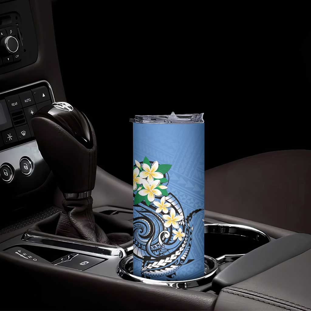 FSM Kosrae Polynesian Shark Tattoo Personalised Skinny Tumbler LT9 - Polynesian Pride