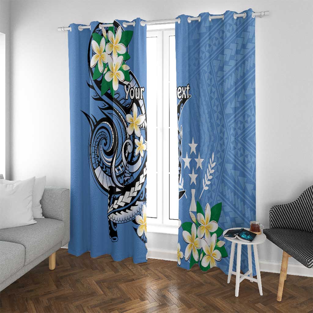 FSM Kosrae Polynesian Shark Tattoo Personalised Window Curtain LT9 With Grommets Blue - Polynesian Pride