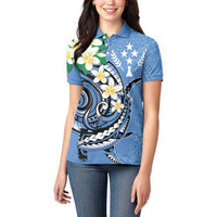 FSM Kosrae Polynesian Shark Tattoo Personalised Women Polo Shirt LT9 - Polynesian Pride