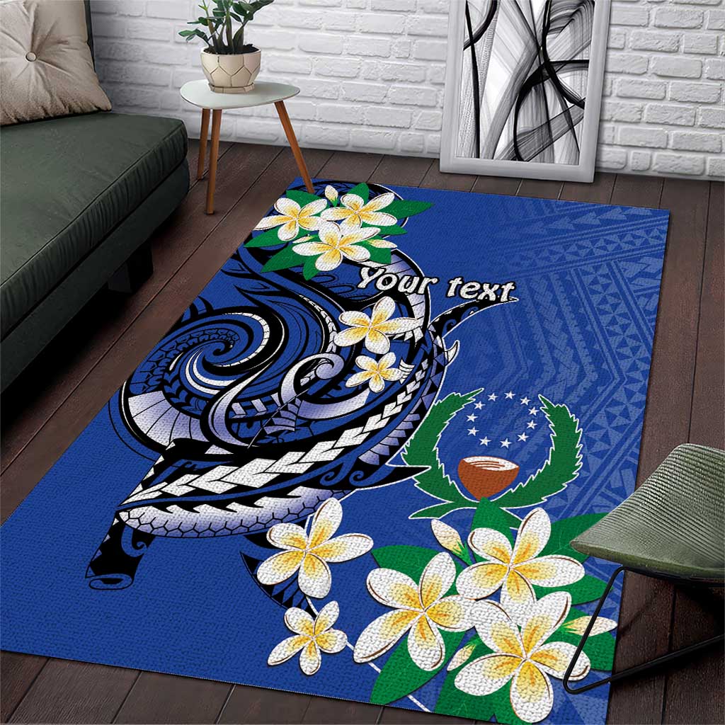 FSM Pohnpei Polynesian Shark Tattoo Personalised Area Rug LT9 Blue - Polynesian Pride