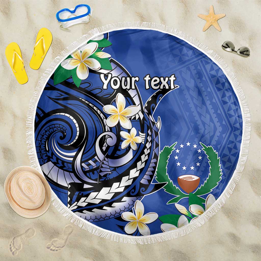 FSM Pohnpei Polynesian Shark Tattoo Personalised Beach Blanket LT9 One Size 150cm Blue - Polynesian Pride