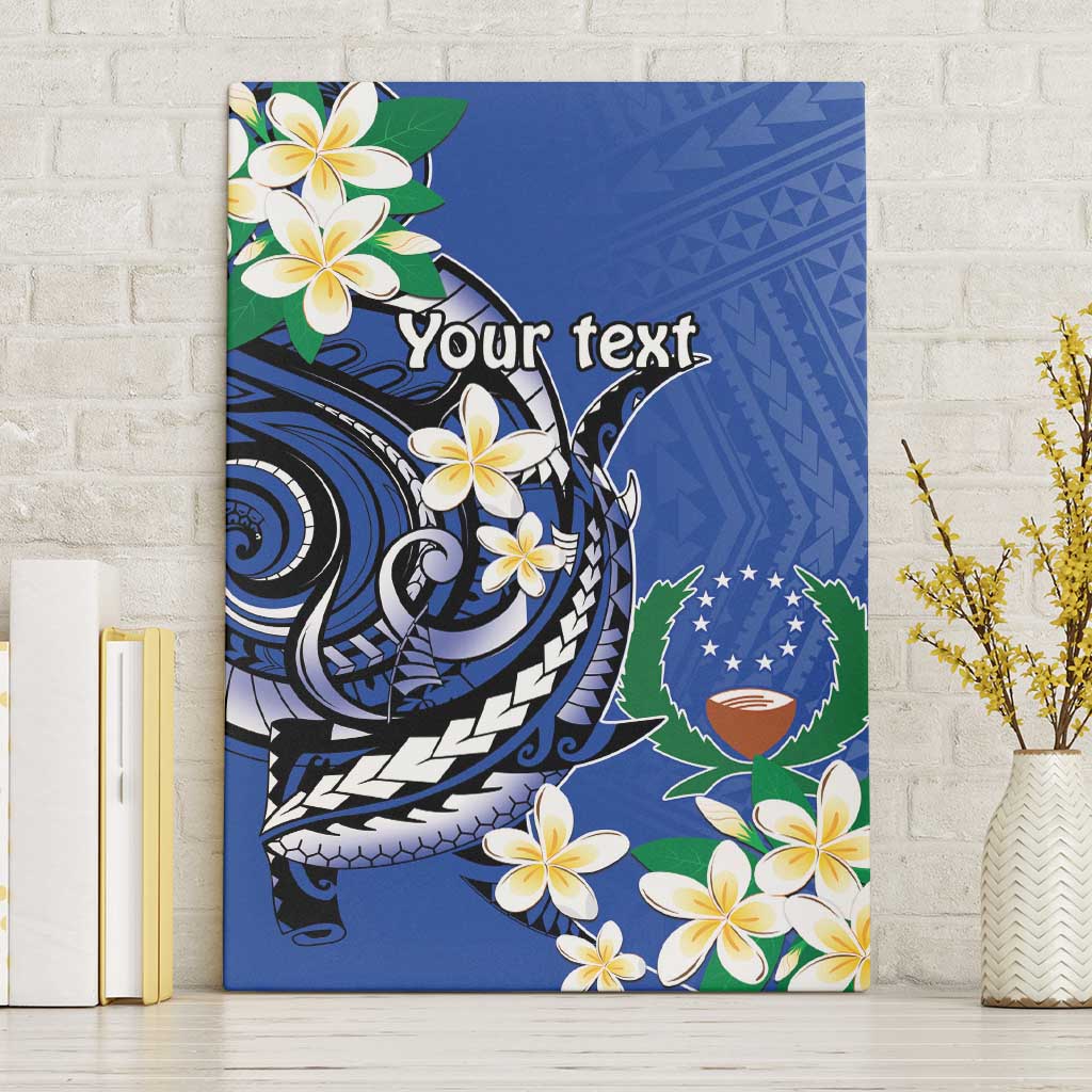 FSM Pohnpei Polynesian Shark Tattoo Personalised Canvas Wall Art LT9 Without Frame Blue - Polynesian Pride