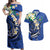 FSM Pohnpei Polynesian Shark Tattoo Personalised Couples Matching Off Shoulder Maxi Dress and Hawaiian Shirt