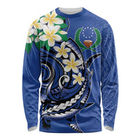 FSM Pohnpei Polynesian Shark Tattoo Personalised Long Sleeve Shirt LT9 Unisex Blue - Polynesian Pride