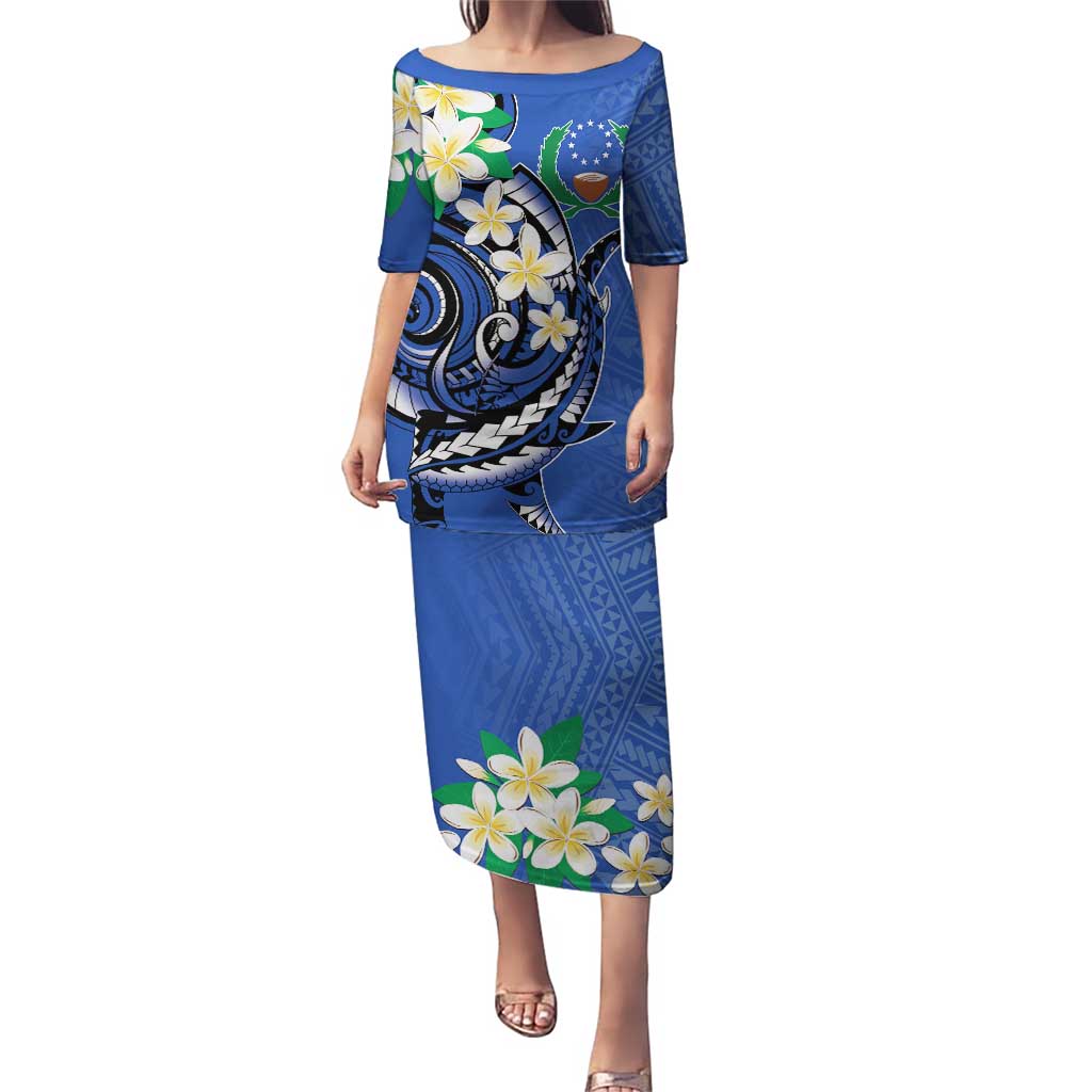 FSM Pohnpei Polynesian Shark Tattoo Personalised Puletasi LT9 Long Dress Blue - Polynesian Pride
