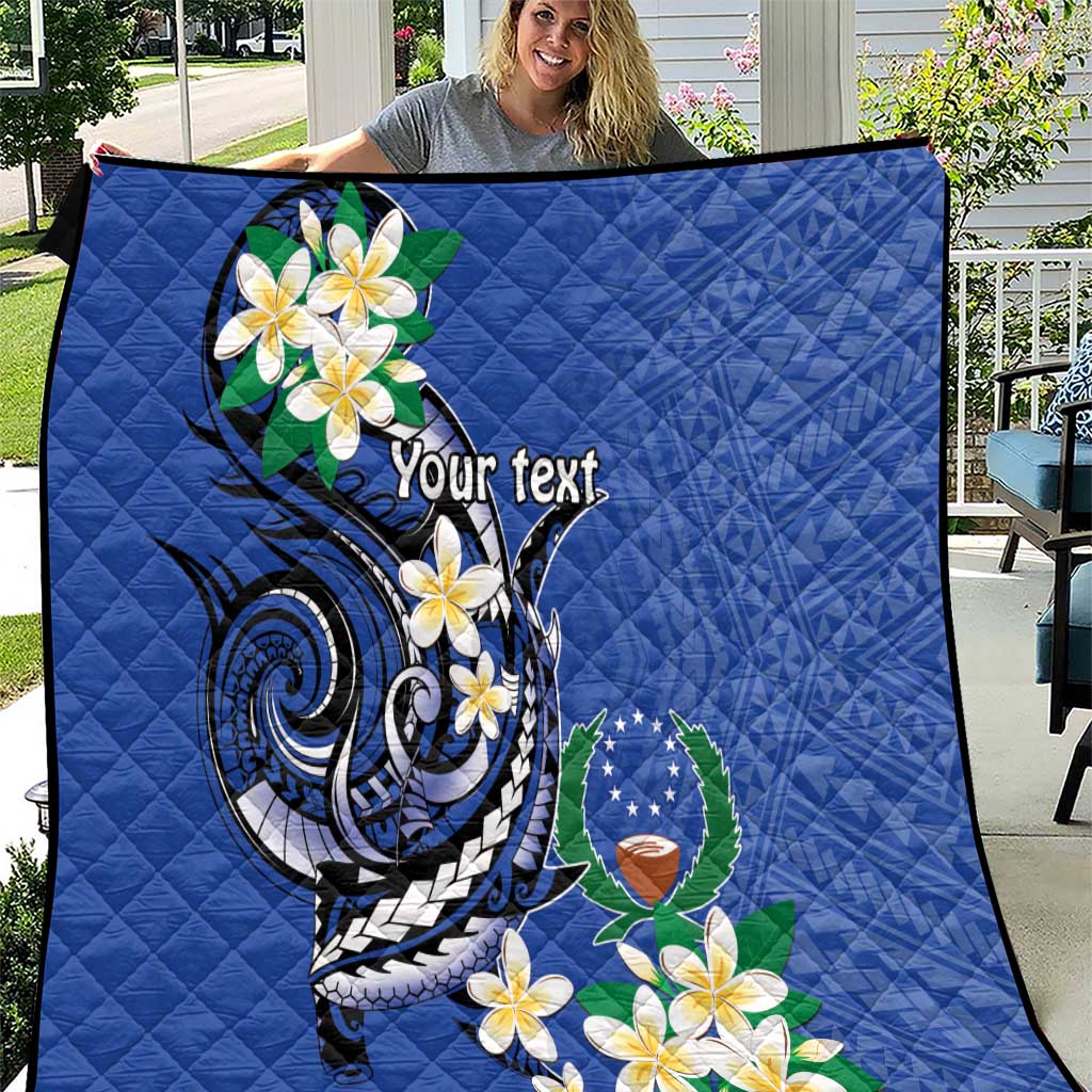 FSM Pohnpei Polynesian Shark Tattoo Personalised Quilt LT9 Blue - Polynesian Pride