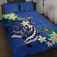 FSM Pohnpei Polynesian Shark Tattoo Personalised Quilt Bed Set LT9 Blue - Polynesian Pride