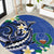 FSM Pohnpei Polynesian Shark Tattoo Personalised Round Carpet