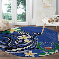 FSM Pohnpei Polynesian Shark Tattoo Personalised Round Carpet LT9 - Polynesian Pride