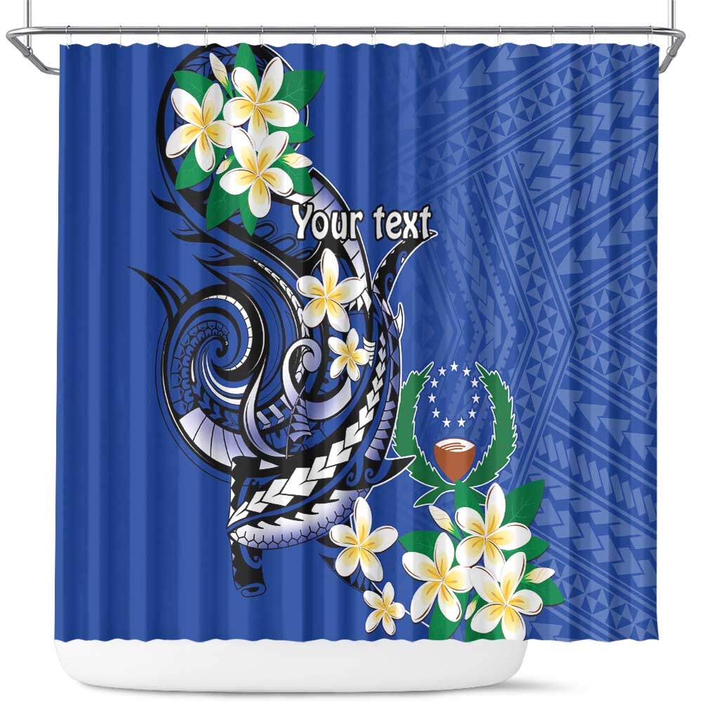FSM Pohnpei Polynesian Shark Tattoo Personalised Shower Curtain LT9 Blue - Polynesian Pride