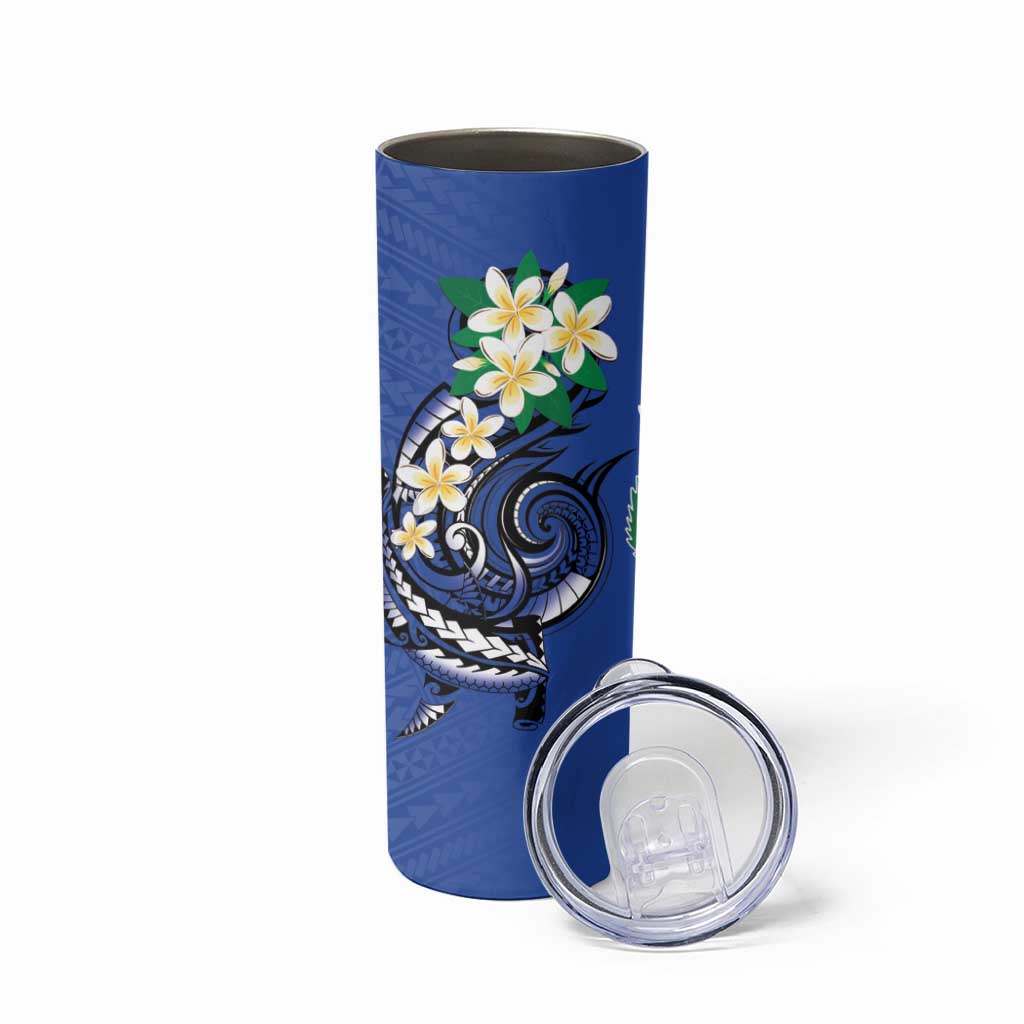 FSM Pohnpei Polynesian Shark Tattoo Personalised Skinny Tumbler LT9 - Polynesian Pride